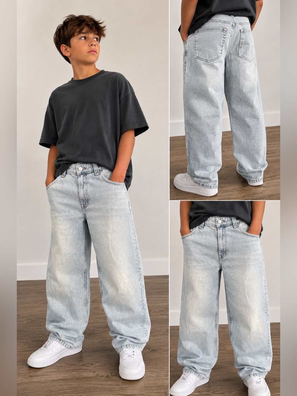 H&M Light Wash Baggy Boys Jeans